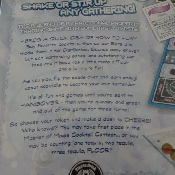 Cocktail-opoly Cocktail Drinks Trading Board Game New Factory Sealed! - Picture 4 of 9